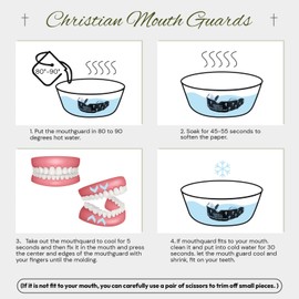 Yaomiao 6 Pcs Mouth Guard - Faith Cross Mouthguard with Case, Religious Mouth Guards Braces for Football Boxing Basketball Lacrosse Hockey and All Contact Sports(Adult,Cross Verse)