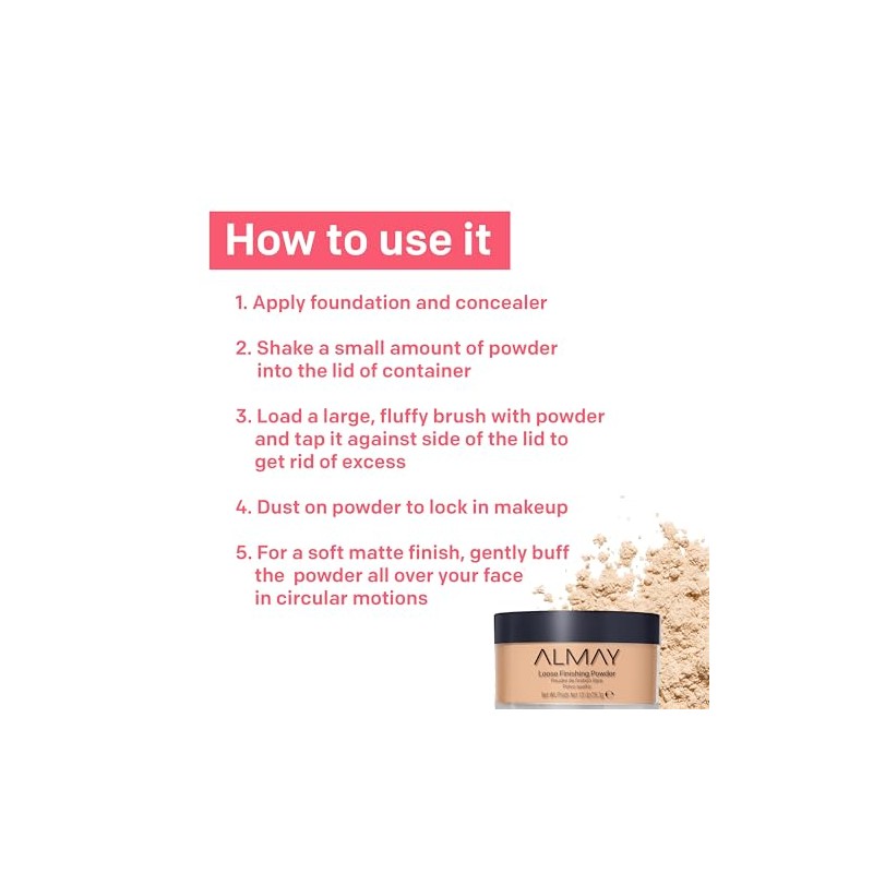 Almay Loose Finishing Powder, Medium, 1 Count
