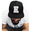 4sold ABC Letter Snapback Cap in Black/White with Letters A