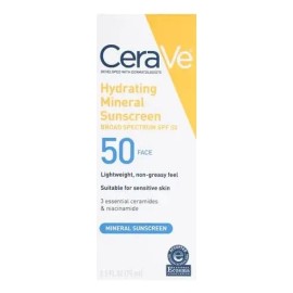 Cerave Hydrating Mineral Sunscreen Spf 50 Face 75ml