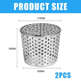 Pack of 2 Gutters Leaf Protection Rain Gutters Leaf Protection Silver Stainless Steel Suitable for Downpipes and Gutters Keep Your Yard Clean and Tidy 110-90 mm