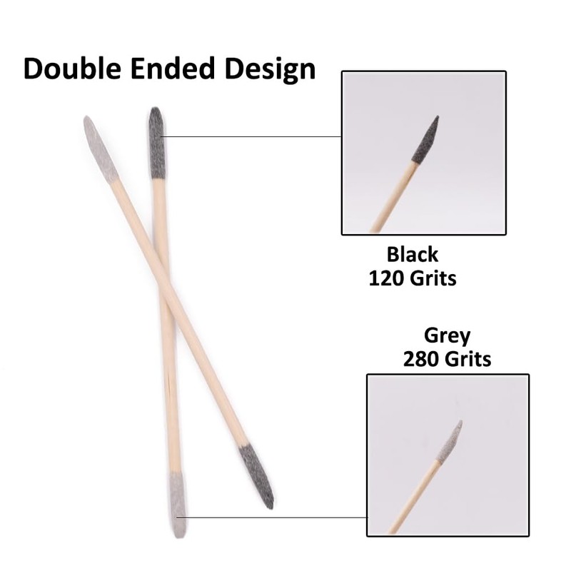 60 Pcs Sanding Sticks, Double End Matchsticks Sanding Twigs, Fine