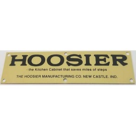 FURNITURE KNOWLEDGE Solid Brass Hoosier Name Plate Cabinet Label Badge Saves Steps Sellers Antique Vintage