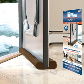 Twin Draft Guard Hug N Fit, Original Dual Draft Stopper Instantly Blocks Air from Entering, Water Repellent, Fits 28”-36” Length with 1.5” Energy Saver Tube