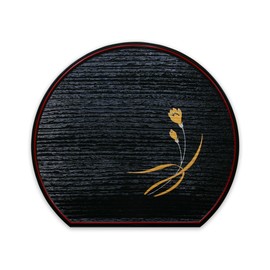 TATSU-CRAFT Kishu Lacquer Half Moon Basin, 14.2 inches (36 cm), Crocus, New Year, Half Moon, Bon Tray, Stylish, Plastic, Large, Japanese Style Tray, Kitchen, Placemat, Commercial Use, Cafe,