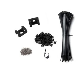 120 Set Black Cable Zip Tie Mounts Kit,Wire Cable Clips Organizer Holders Clamps，Cable Zip Tie Saddle Type Mounts Base with 8" Cable Ties and Tapping Screw.