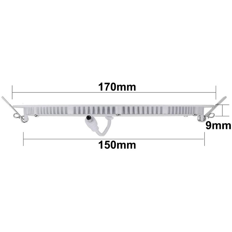 YULIN SUN 12W Round LED Ceiling Light Recessed Flat Panel