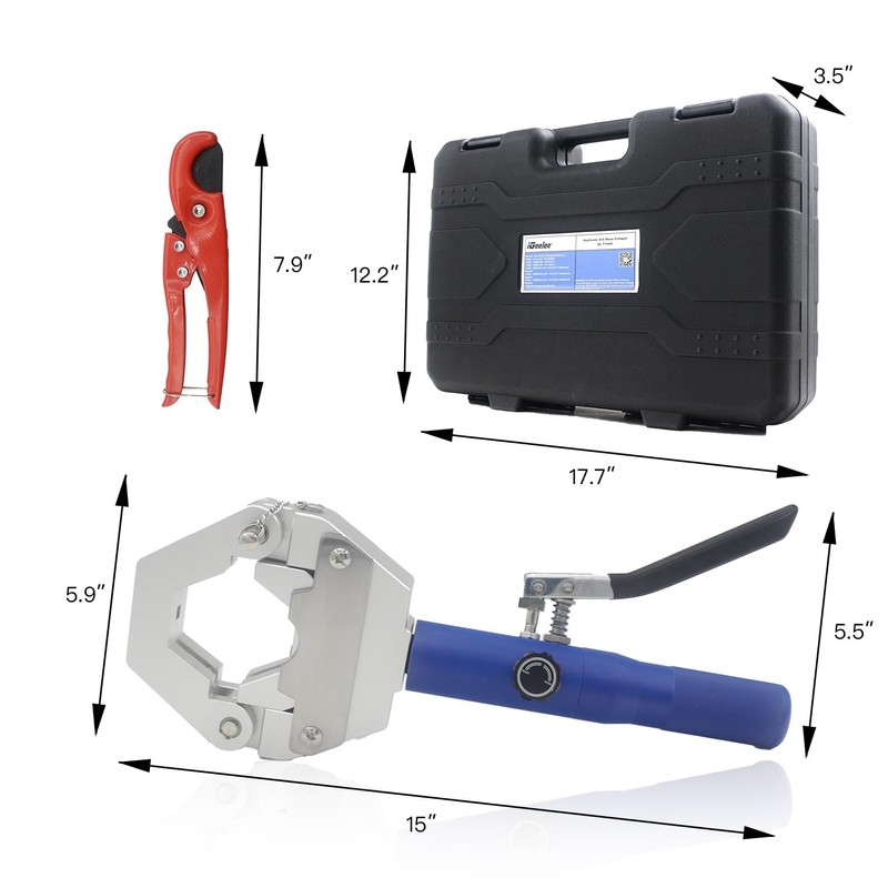 iGeelee Hydraulic Hose Crimper AC Crimping Tool for Barbed &