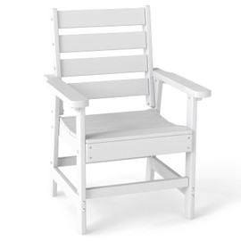 IVY&LANE Outdoor Dining Chair | HDPE | White | All Weather | Arm Chairs | Patio Furniture | for Poolside Lawn Garden Backyard