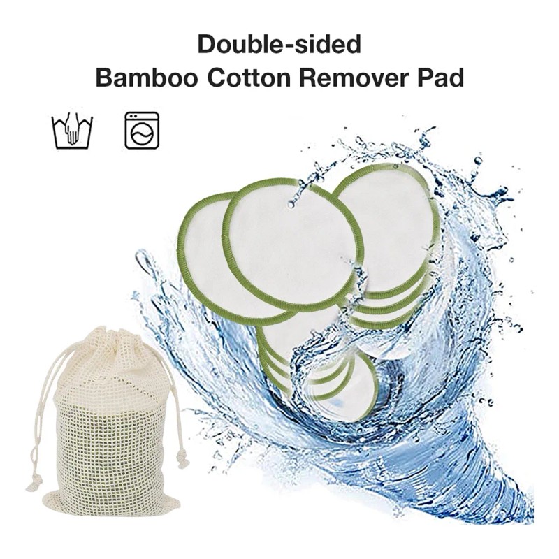 20pcs Pads Discos Desmaquillantes Reutilizables Fibra Bambu