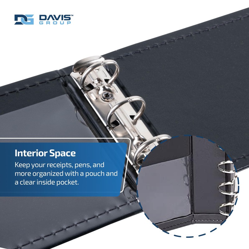 Premium 1UP Business Cheque Binder, Landscape Three-Ring Binder, (Black)