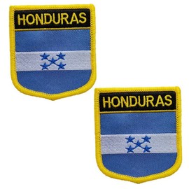 International Honduras Flag Embroidered Patches Tactical Morale Applique Fastener Iron On Sew On Emblem Patch 2 Pieces (Honduras)
