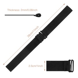 8 PCS Wigs Elastic Bands, Adjustable Wig Straps Black Wig Grips Headband Non Slip Wig Band for Sewing Crafts DIY Wigs Making (11 x 1 Inch)