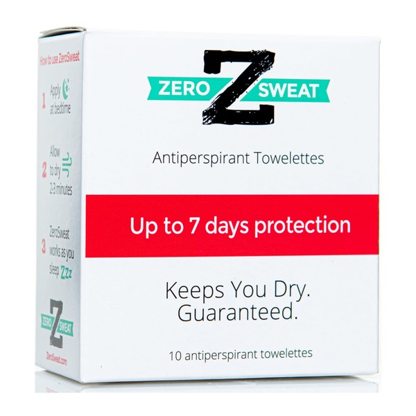 ZeroSweat Antiperspirant Wipes Deodorant | Clinical Strength Hyperhidrosis Treatment -