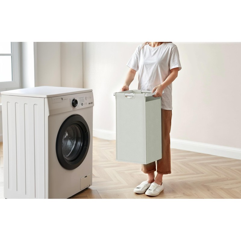 Herture Laundry Hampers with Shelf, Laundry Basket 3 Section, Laundry