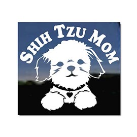Shih Tzu Mom Puppy Face Decal | NickerStickers® Vinyl Dog Window Car Truck RV Decal Sticker