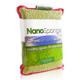 Nano Sponge Cleaning Sponges. Supersized Everyday Heavy Duty Household Kitchen and Dish Sponge. 2 Pack. 6 x 4