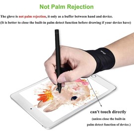 OTraki Artist Drawing Glove, 4 Pack Anti-fouling Artist Glove for Graphics Pen Drawing Tablet and Paper Sketching, Universal for Left and Right Hand - 3.22 x 8.07 inch