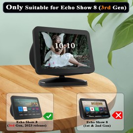 Fieybirt All-New Stand for Show 8 (3rd Gen), Adjustable Stand Mount Compatible with Show 8 (3rd Gen, 2023 Release) & Phone Models, 360 Degree Rotation Tilt and Anti-Slip Base (Black)