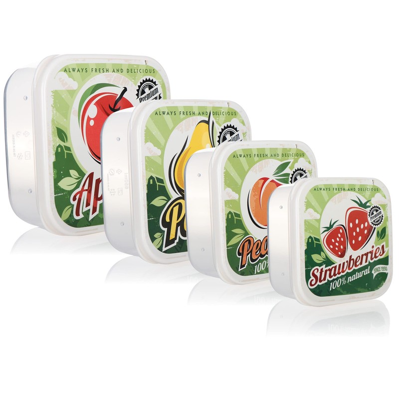 com-four 8-Piece Fruit Storage Containers Set - Lunch Boxes in