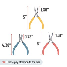 Mr. Pen- Jewelry Pliers, 3 Pack, Jewelry Making kit, Pliers for Jewelry Making, Mini Pliers, Wire Cutters for Jewelry Making, Chain Nose Pliers, Craft Pliers, Earring Pliers