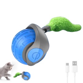JIMACRO Interactive Pet Toy, Active Rolling with Tail, Intelligent Interactive Pet Toy for Dogs and Cats