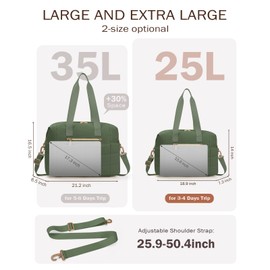 Travel Duffle Bag, Puffer Gym Bag for Women Lightweight Weekender Overnight Bags, Carry On Tote For Spirit Airlines Personal Item Bags with Toiletry Pouch (Forest Green, M)