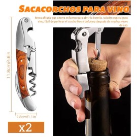 2 Sacacorchos Profesionales Descorchador De Vinos Para Bar