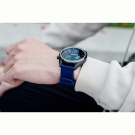 BISONSTRAP Correa de reloj de 18 mm, 19 mm, 20 mm, 21 mm, 22 mm, correas de silicona de liberación rápida para hombres y mujeres, Hebilla azul oscuro/negro, 19 mm, Deporte