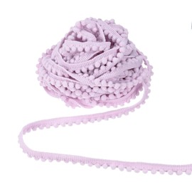 M METERXITY 2-Pack Pom Pom Ball Fringe Trim, 10 Yards 5mm Ball Fringe Trim Ribbon Sewing Accessory for Home Decoration/DIY Crafts/Curtain/Pillow [Light Purple]