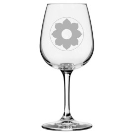 Etched Laser Art 9th Infantry Division Military Etched 12.75oz Stemmed Wine Glass