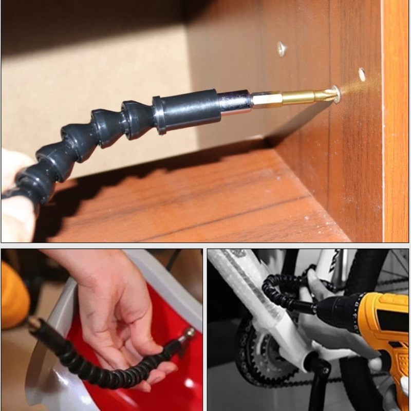 XSAJU Flexible Shaft Drill Attachment 1/4" Hex Impact Driver Electric