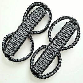 Happy Jeepinit Paracord Roll Bar Grab Handles for Wrangler Vehicles, Set of 2, Pick Your Colors (JK Front Roll Bar, Grey Camo)