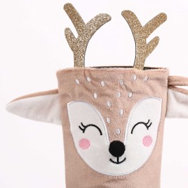 Papierdrachen Christmas Stocking, for Filling and Hanging on Fireplace or Stairs, Gift Bag, Gift Packaging, 20 x 40 cm Deer, Set 1