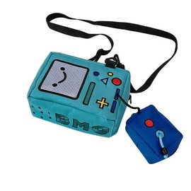 Kawaii Adventure Time Bag Cute Cartoon BMO Backpack Leisure Daily Backpack Travel Green Anime Backpack Mini Backpacks for Men Women - Color: 2