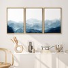 SIGNWIN Framed Canvas Print Wall Art Blue Watercolor Mountains in