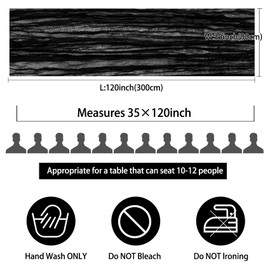 12 Pack 10Ft Cheesecloth Boho Gauze Table Runner - 35x120 Inch Rustic Cheese Cloth Long Romantic Table Decor for Wedding Bridal Shower Birthday Party (Black)