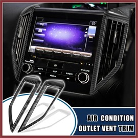 HEROFFIX 2pcs Carbon Fiber Pattern Console Dashboard Panel Air Condition Cover Trim Interior Accessories for Subaru Crosstrek XV Impreza 2018-2021 Replace Parts