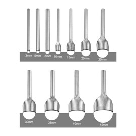 sourcing map 11pcs Half-Round Leather Punch, 3mm-45mm, Leather Cutter Arch Curve, Belt End Cutter, Iron Half Circle Punch Tool for Crafting Strap Belt, Wallet and Bag