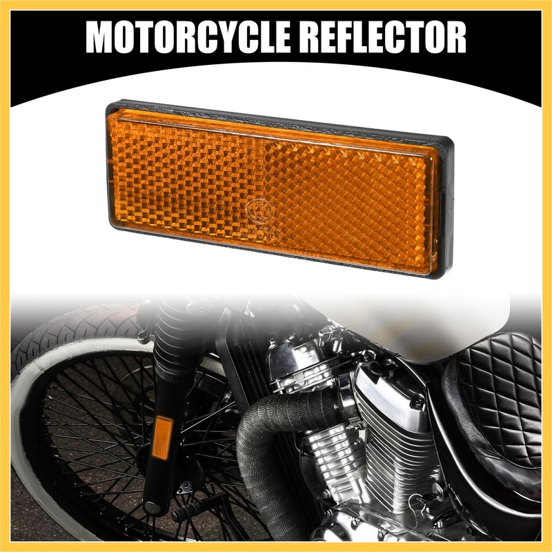 REPAIROCK 4pcs 3.46"x1.26" Universal Reflector - Rectangle Motorcycle Bike Safety