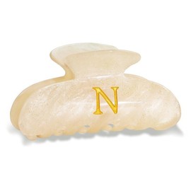 Fohufo Acrylic Letter Hair Clips for Women - Monogram Hair Claw Alphabet Large Hair Clip, Fashion Glitter Claw Clips Elegant And Durable Hair Accessory, Letter N