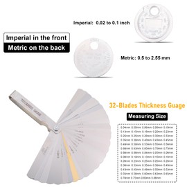 Feeler Gauges Stainless Steel Feeler Gauge Dual Markered Imperial and Metric Feeler Gauge Set 32 Blades (0.04-0.88mm) + Silverline Spark Plug Gap Tool, Spark Plug Tool 0.5-2.55mm / 0.02-0.1"