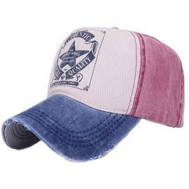 4sold Casual Baseball Star Motorcycle Cap Caps Snap Back Hat Hats Snapback Trucker Motors Racing Motorcycle Biker (Red Blue)