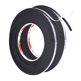 PATIKIL 5 m / 16.4 ft Sealing Foam Tape 2 Rolls 5 mm Wide 2 mm Thick One-Sided Sealing Strips Door Sealing Strips for Windows Door Insulation Black