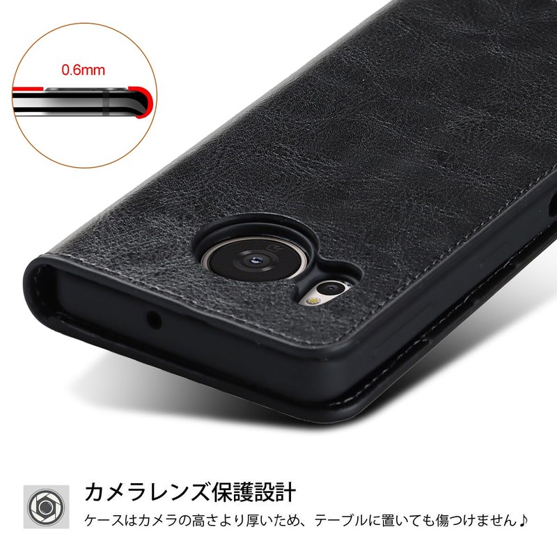 AQUOS Sense7 Case Notebook Type [No Magnet] Shockproof Card Case
