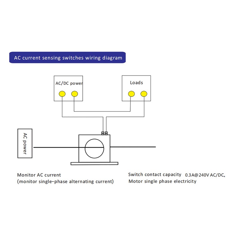 Current Sensing Relay AC Current Sensing Switch 0-100A Normally Opned