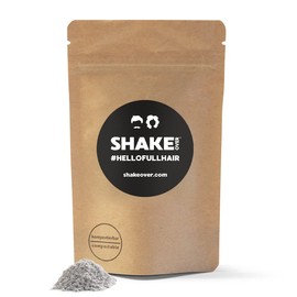 SHAKE OVER Vegan Hair for Thickening Hair with Zinc Enriched Fibres, High-Quality Pouring Hair, Made in Europe (30 g (Refill), Grey)
