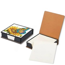 NDNXYXGS Sunflower Diamond Painting Kit Note Box,Memo Paper Storage Box Diamond Art,Sticky Note Holder Diamond Art,Diamond Painting Memo Pad For Office Desk. (sunflower)
