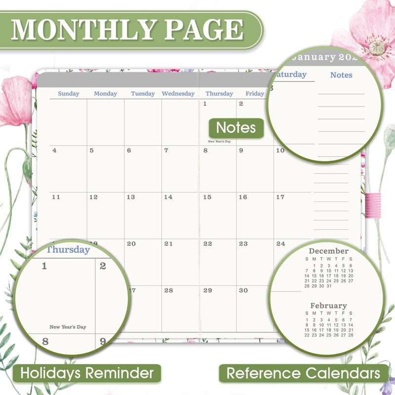 Pocket Calendar 2026-2028 - 3 Year Monthly Planner 2026-2028, January