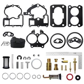 Professional Carburetor Rebuild Kit with Float Fits for Mercruiser Marine Carburetor 140 Hp (G*M 3.0L, 181 cid, Inline 4)0A484073-0B450800 1986